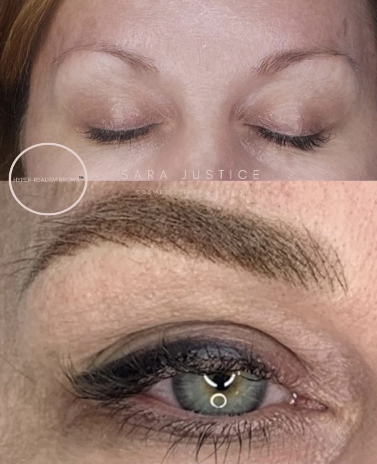 permanent eyebrows - before and after