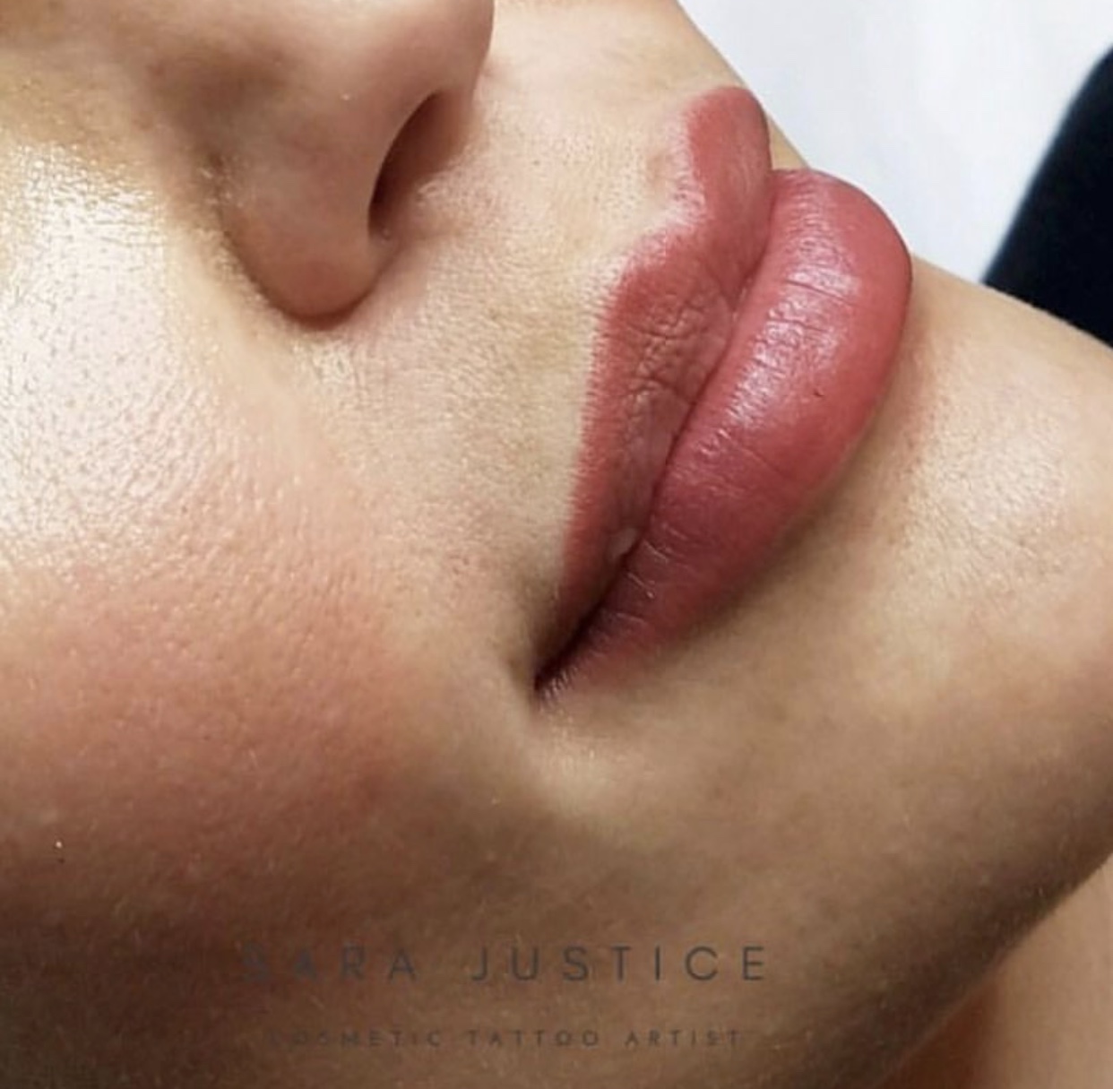 close-up on lips