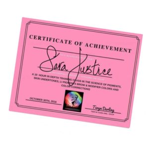Teryn Darling pigment science certificate