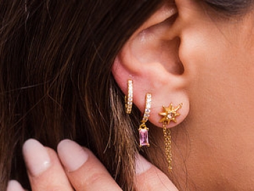 earrings on a beautiful girl